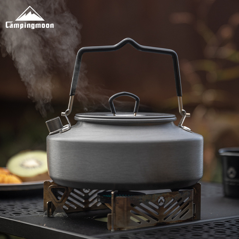 Camping Cooking Set 2 Person - CAMPINGMOON Camping Teapot, Outdoor Kettle, Large