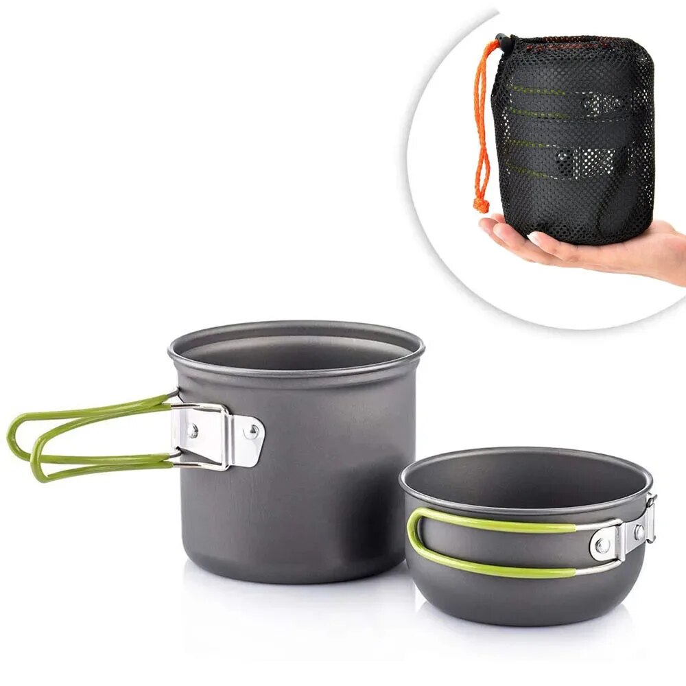 Camping Cooking Set 2 Person - Zestaw naczyń kempingowych Ultralekki zestaw garnków