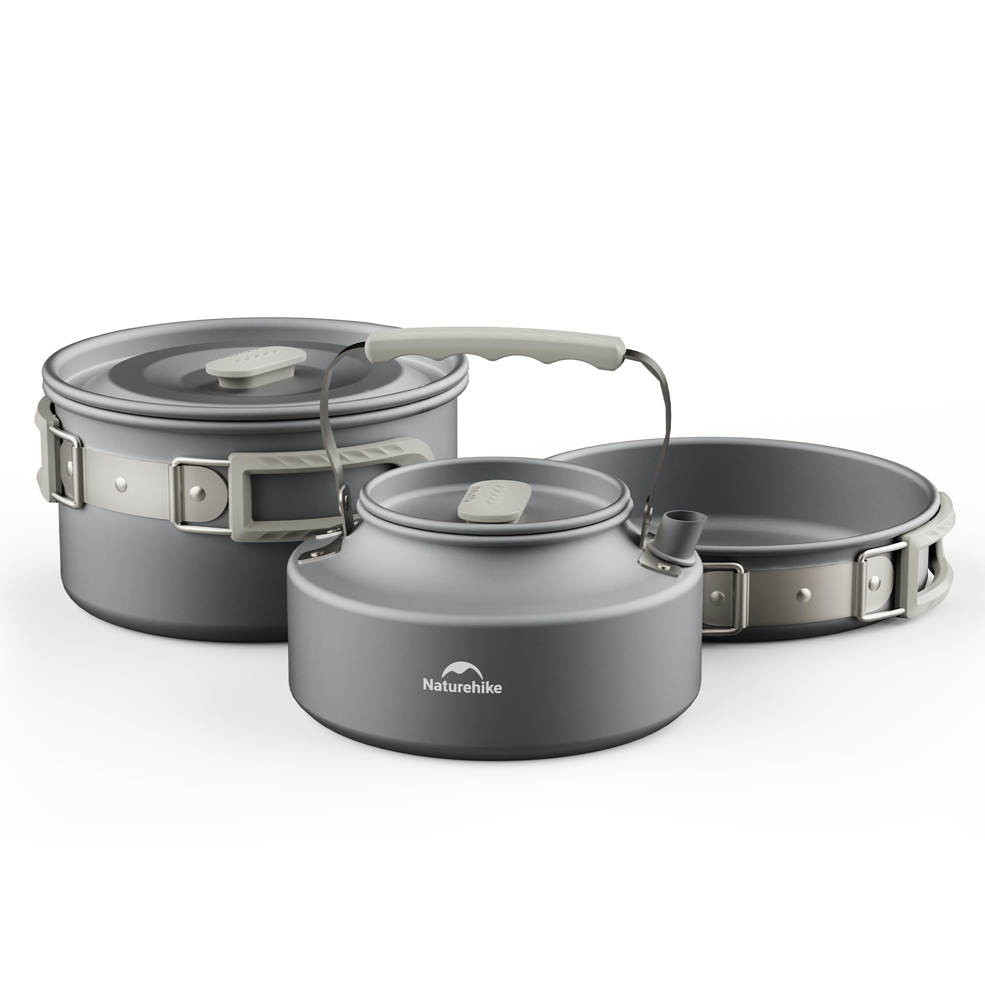 Camping Cooking Pot Large - Naturehike Zestaw naczyń kempingowych z pokrywką,