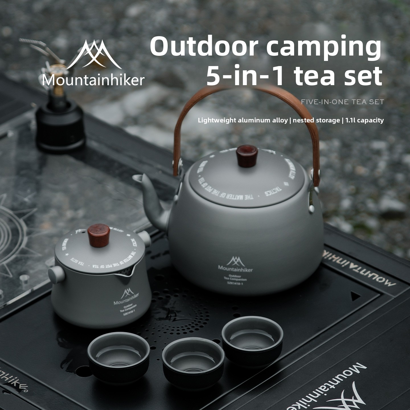 Camping Cooking Set 2 Person - Mountainhiker Przenośny Zestaw Herbaciany 5 w