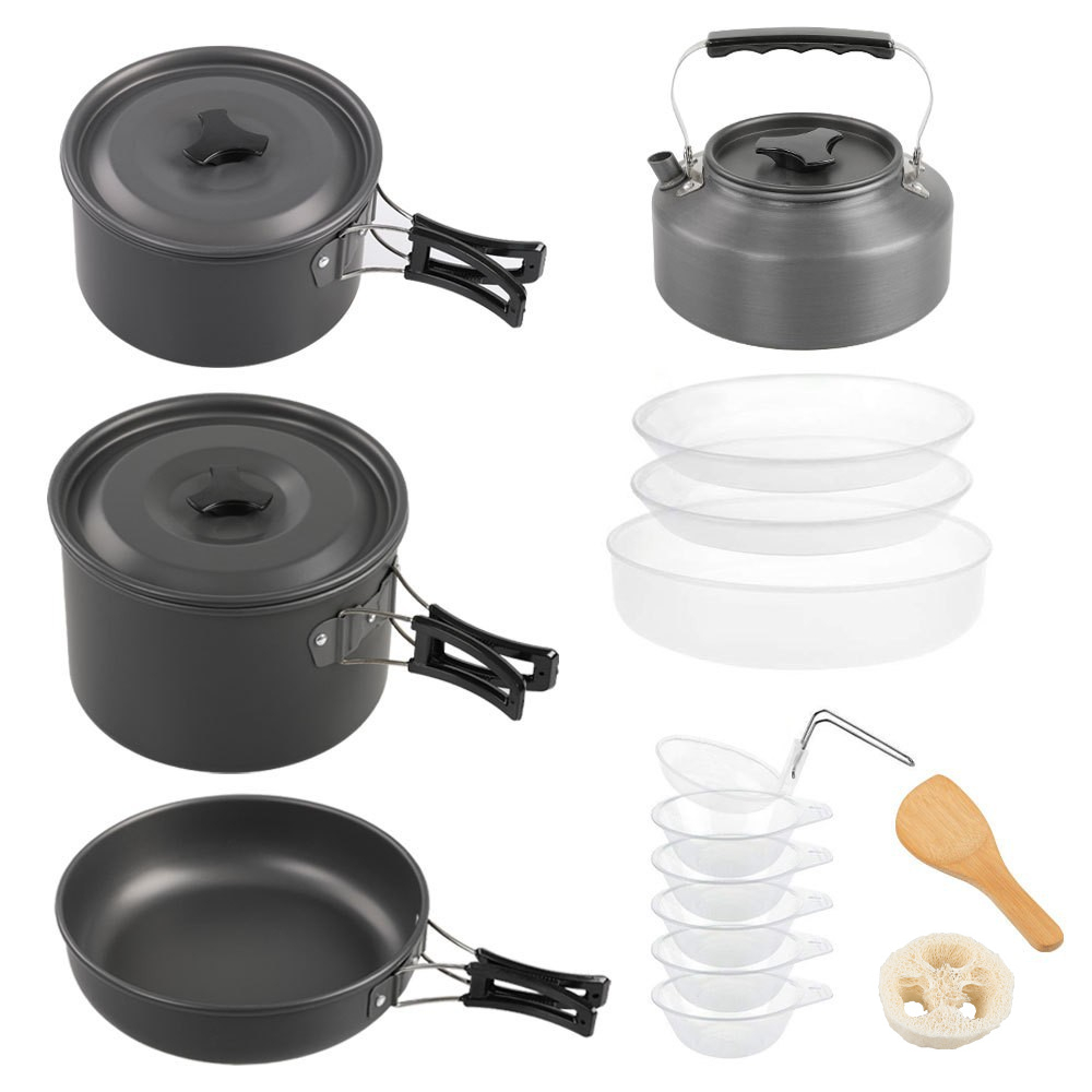 Camping Cooking Pot Large - Duży zestaw do gotowania na zewnątrz,