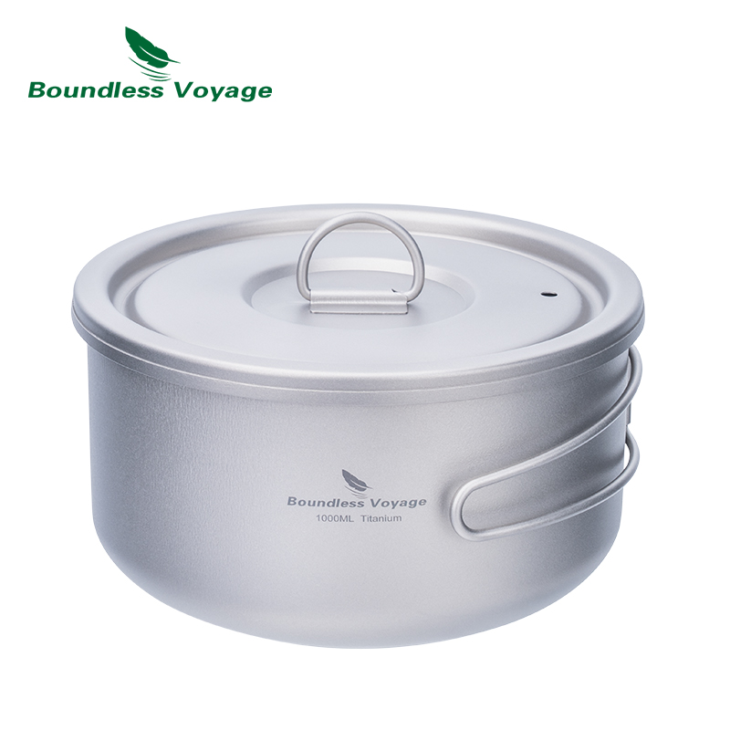 Camping Cooking Ware - Boundless Voyage Tytanowy garnek kempingowy z