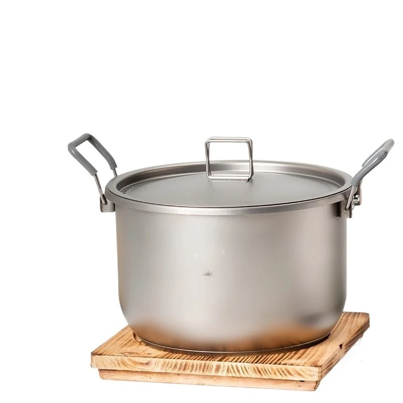 Camping Cooking Pot Large - Garnek tytanowy 6L z pokrywką, wytrzymały,
