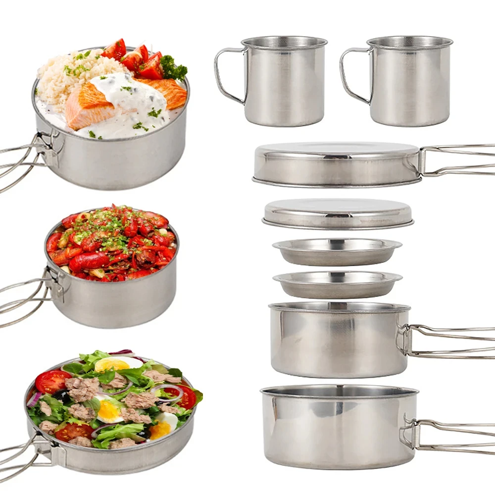 8-częściowy zestaw naczyń kemp – Camping Cooking Ware recenzja i cena