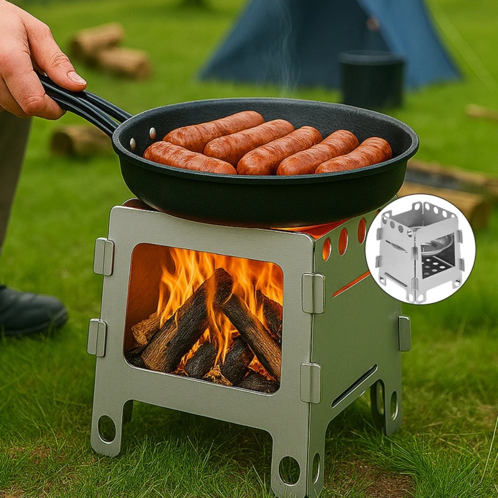 Kuchenka kempingowa na drewno, – Camping Cooking Windshield recenzja i cena