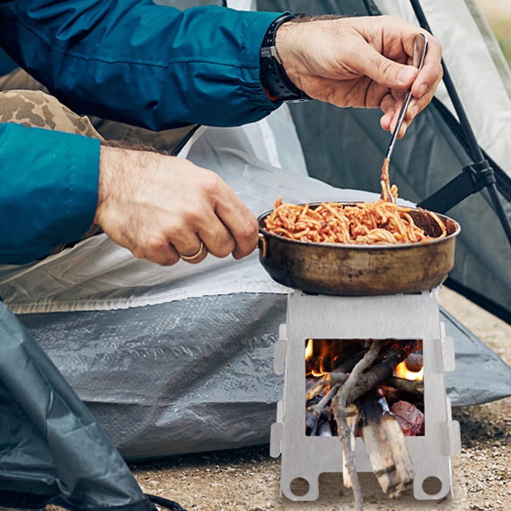 Kuchenka kempingowa na drewno, – Camping Cooking Windshield recenzja i cena